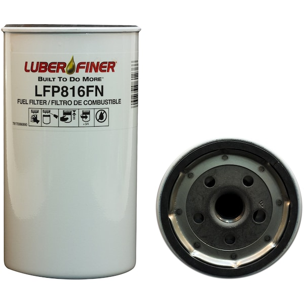 Luber-Finer Fuel Filter, Od, 3.81 97Mm, Height, 6.84 174Mm, Id Bottom, 13/16-12 Thd LFP816FN - main